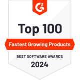 G2 Top 100 Fastest Growing Products Badge
