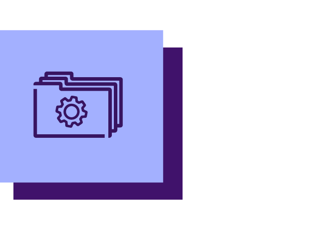 Data services icon on purple background