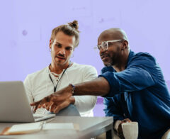 Nonprofit staff working together to create a fundraising strategy.