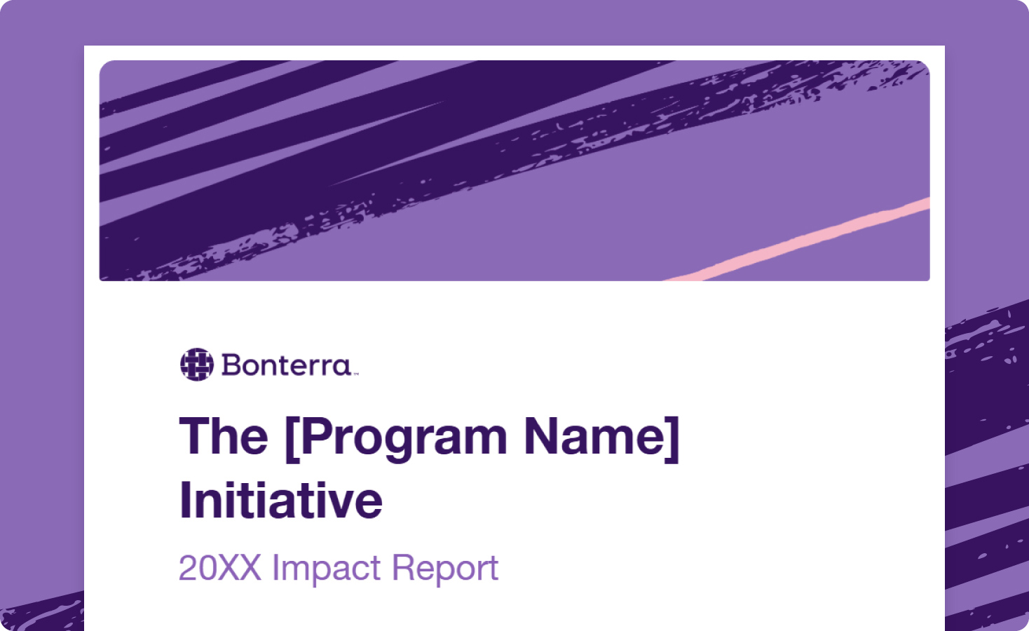 A preview of Bonterra’s free impact report template.