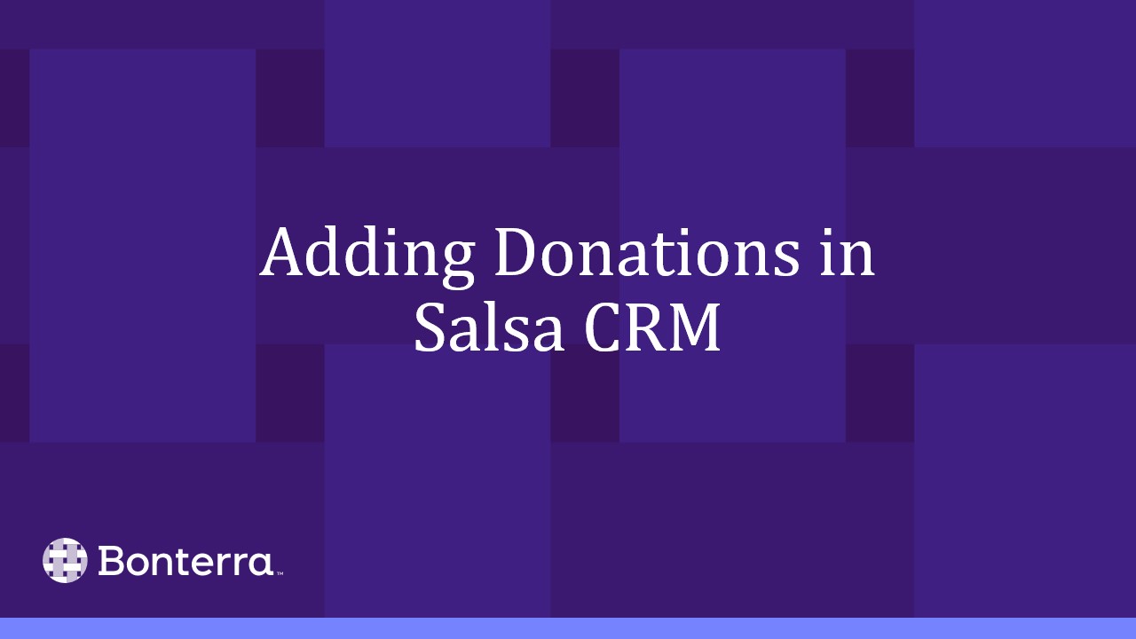 Adding Donations in Salsa CRM