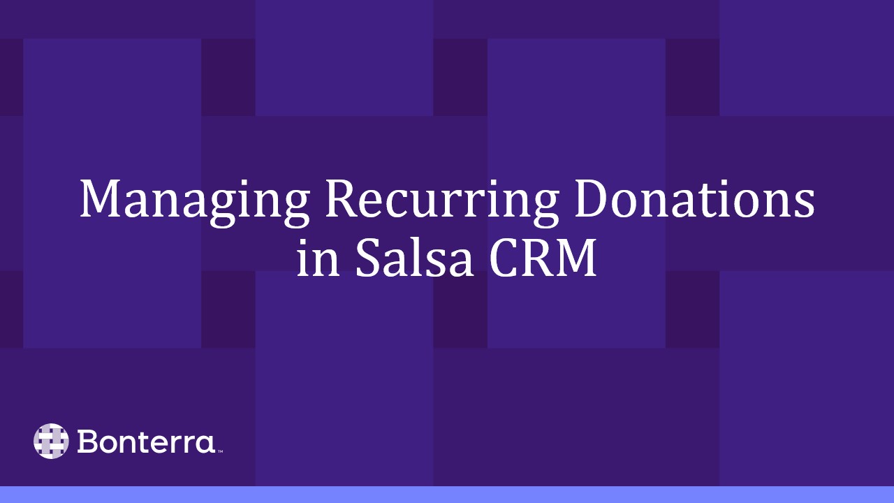 Managing Recurring Donations
