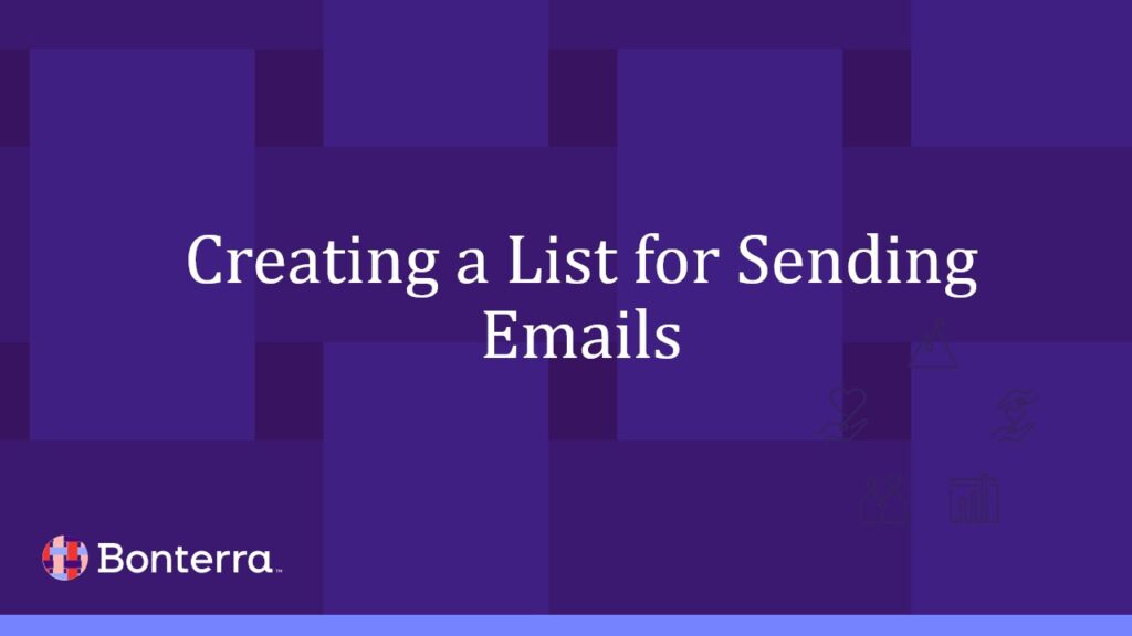 Creating a List for Sending Emails