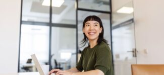 Woman at a laptop