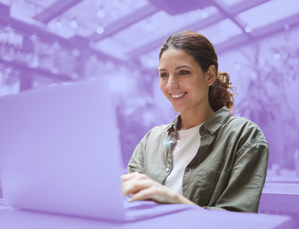 A photo of someone using membership management software.