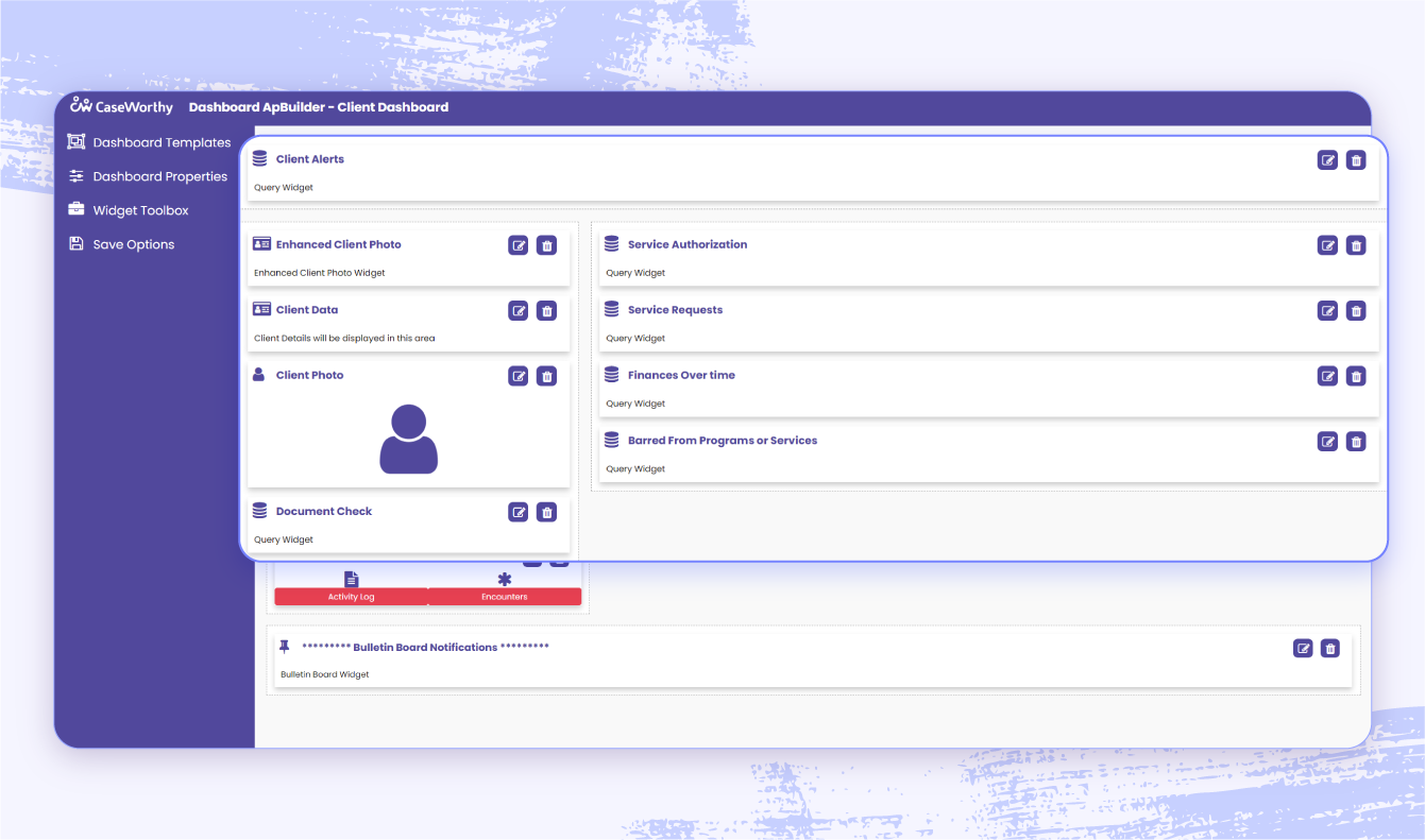 A screenshot of CaseWorthy's nonprofit case management software.