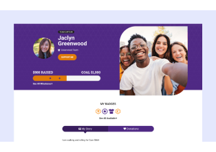 Screenshot of DonorDrive donation page.