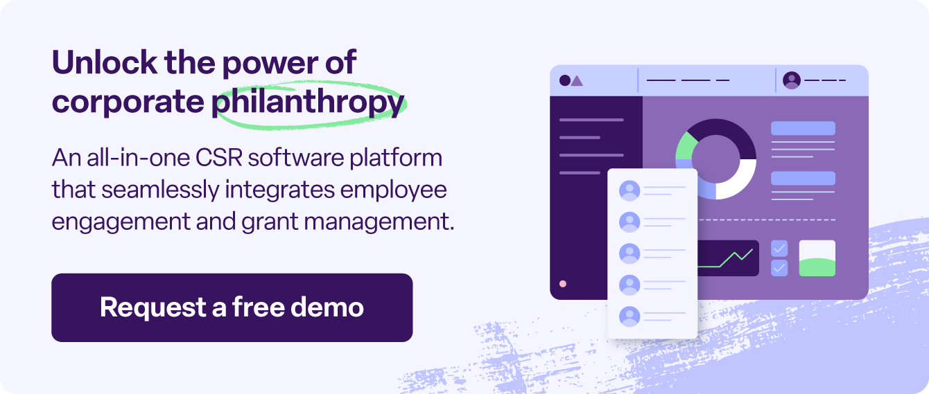An all-in-one CSR software platform that seamlessly integrates employee engagement and grant management.
