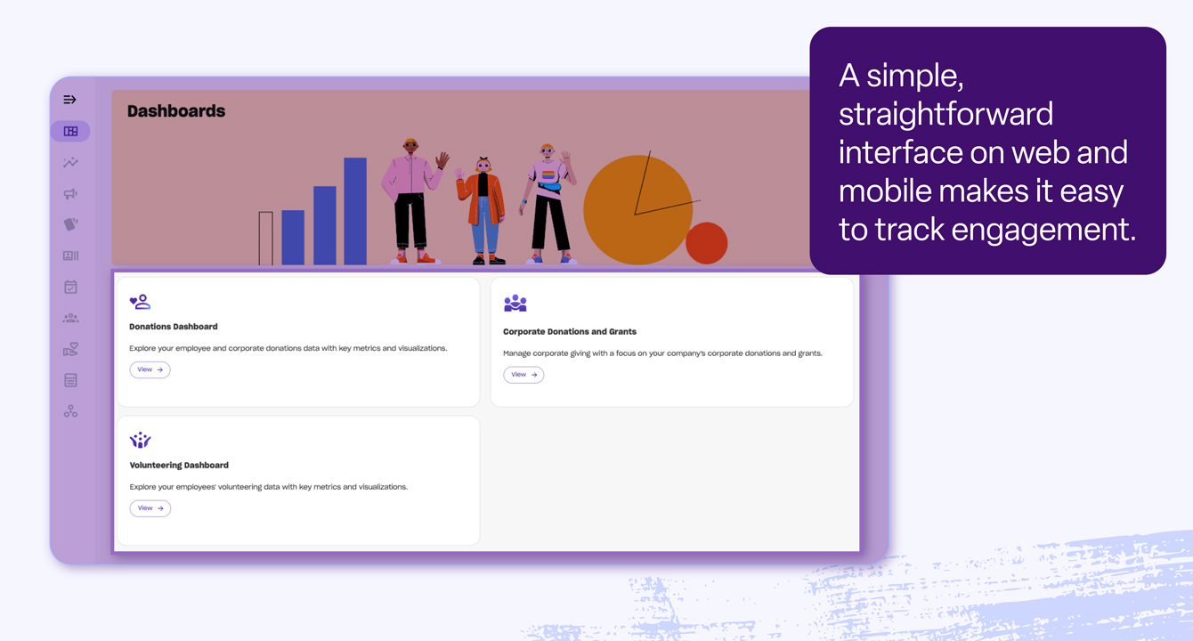 An annotated screenshot of the Deed administrative dashboard highlighting the simple, straightforward layout.