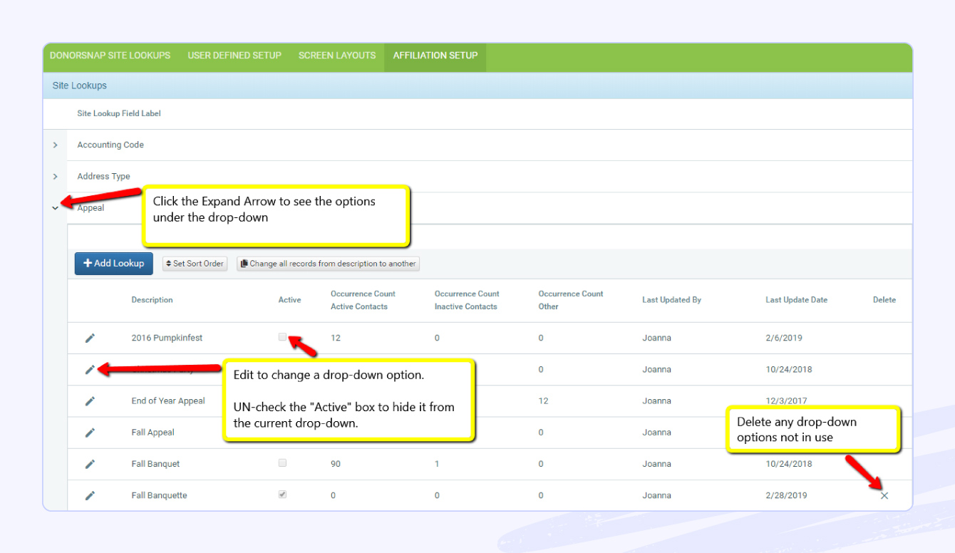 A photo of DonorSnap's fundraising software