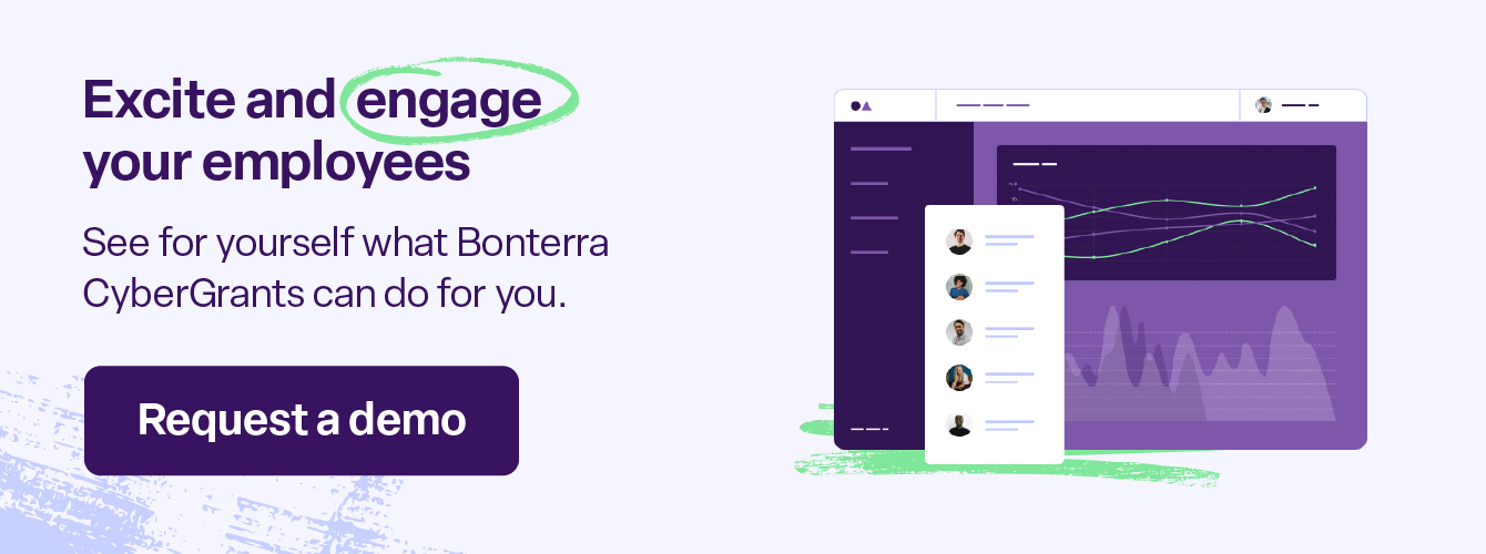 A clickable CTA describing how Bonterra CyberGrants can improve employee engagement.