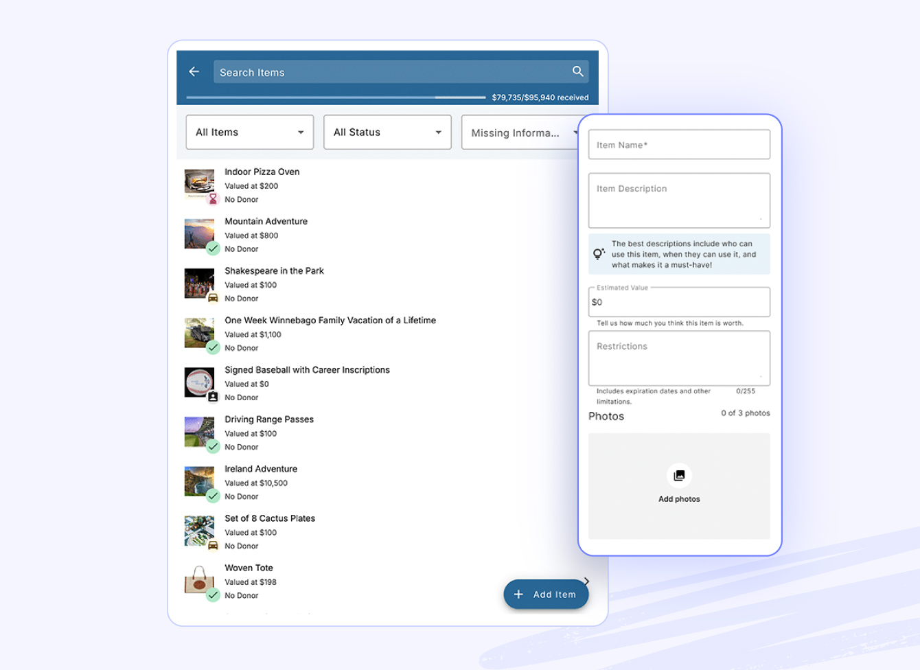 A photo of OneCause's fundraising software