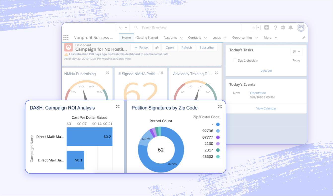 A screenshot of the Salesforce Nonprofit Cloud software.