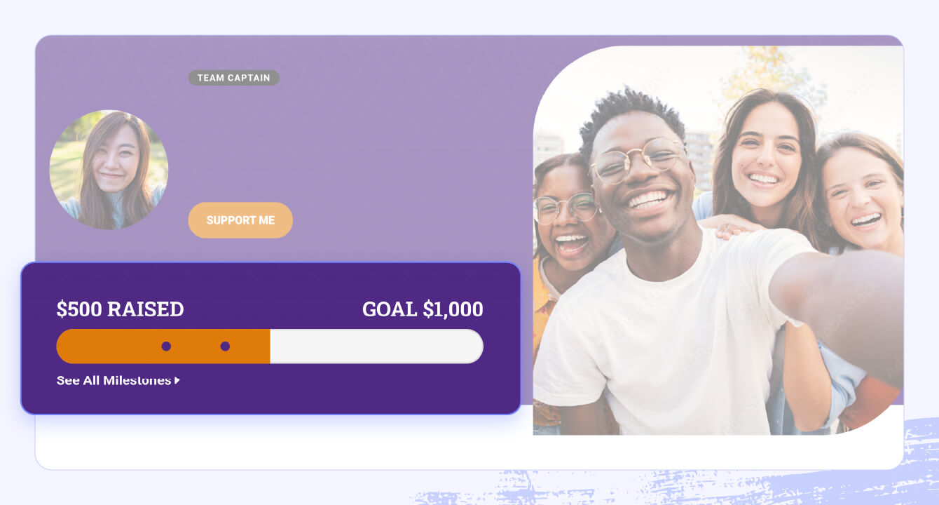 A screenshot of Bonterra DonorDrive highlighting the peer-to-peer fundraising and event management tools.