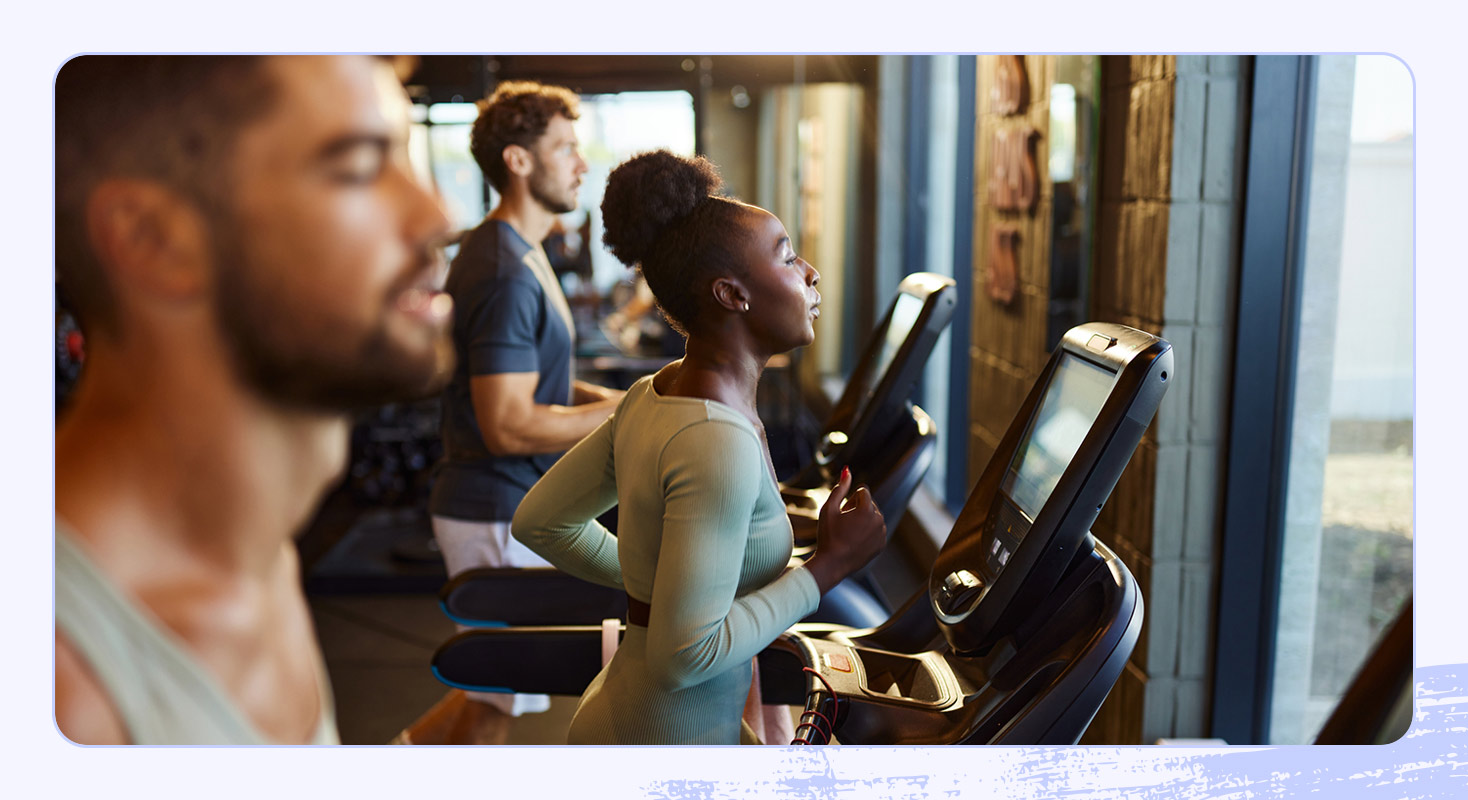 A photo of someone working out with a gym membership.