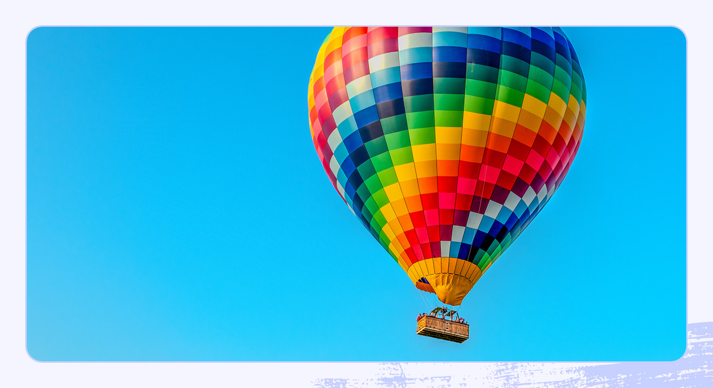 A photo of someone in a hot air balloon.