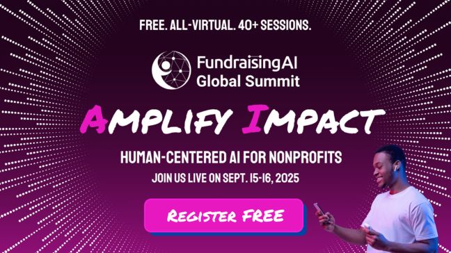 A promotional graphic for the FundraisingAI Global Summit.