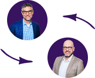 Image symbolizing a conversation between Ben Miller and John Manganaro