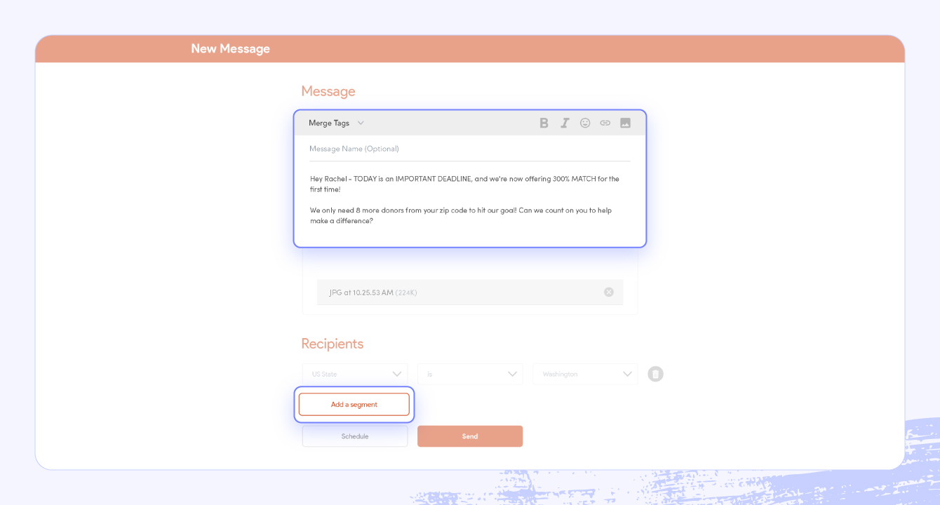 A screenshot of the Tatango software featuring SMS capabilities.