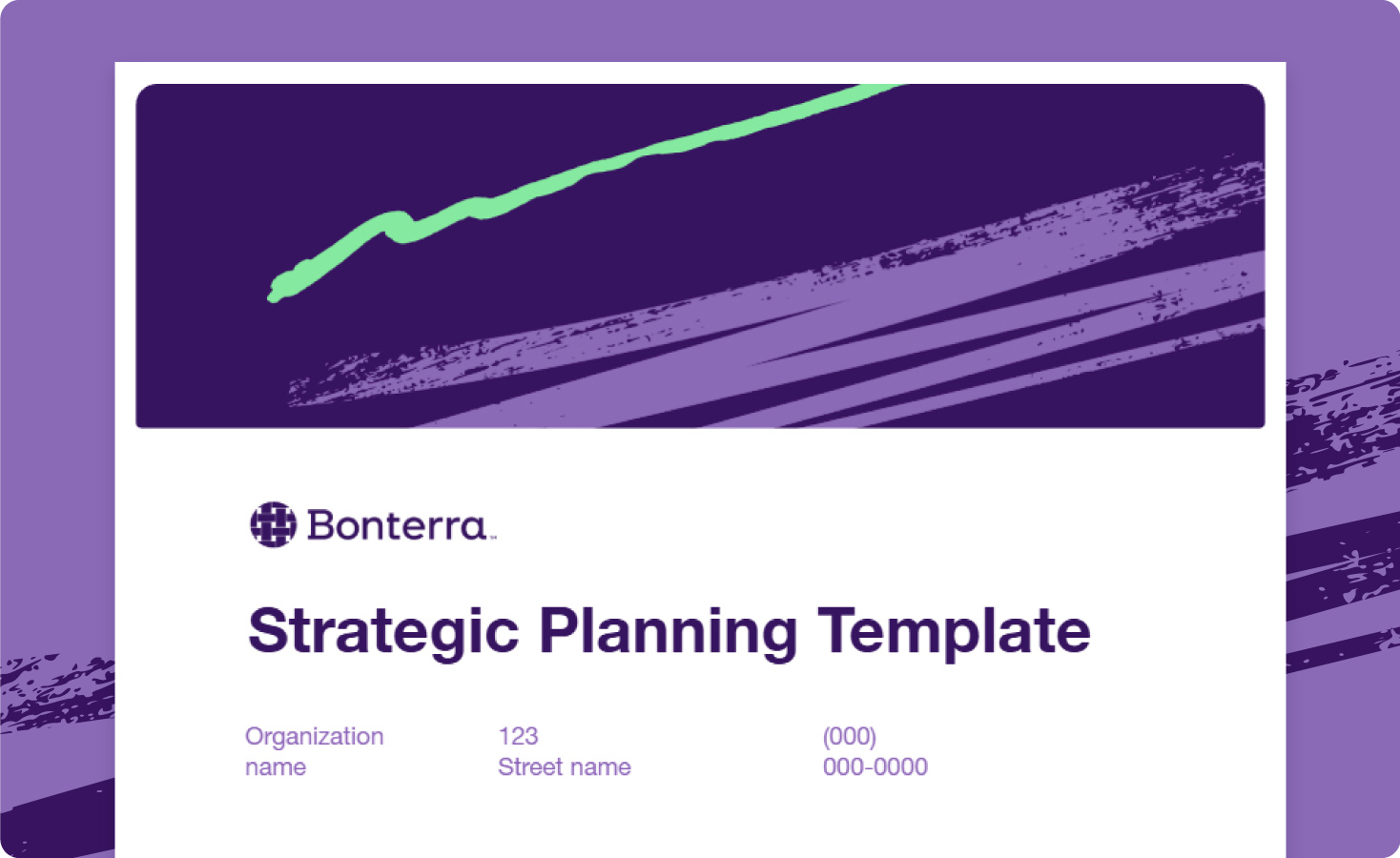 A screenshot of a free template for creating a nonprofit strategic plan.